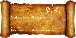Vukovics Alajos névjegykártya